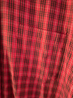 € Mens XLarge Roundtree & Yorke Red and Black Plaid Shirt Short Sleeve  Button Down Pocket