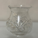 ~€ Small Crystal Star Cut Clear Heavy Hurricane Lamp Candle Holder Chimney Cover