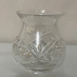 V<€€ Small Crystal Star Cut Clear Heavy Hurricane Lamp Candle Holder Chimney Cover