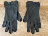 *Vintage 8” Womens Short Black Nylon Gloves