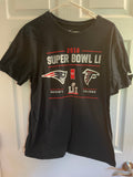 Mens Nike XLarge Black Short Sleeve Tshirt 2016 LI Super Bowl England Patriots Atlanta Falcons Cotton
