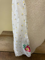 <€€ Vintage KITCHEN Half APRON Handmade Country Farm Yellow Flowers Cotton Stained