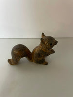 *Vintage Miniature Ceramic Brown Squirrel Figurine