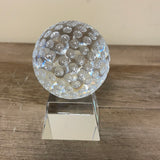 €a* Crystal Dimpled Golf Ball and Pedestal Paperweight 3.75” by Celebrations Father’s Day