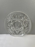 a** Round Pressed and Cut Glass 4.5” Plate Starburst Design