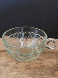 a** Vintage Clear Square Pressed Glass Hostess Luncheon Plates & Cups 6 Plates/3 Cups