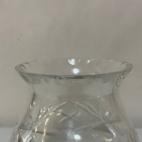 V<€€ Small Crystal Star Cut Clear Heavy Hurricane Lamp Candle Holder Chimney Cover