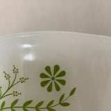 a** Vintage GLASBAKE Casserole Dish J2600 1½ QT Green Daisy Milk Glass