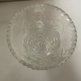 (L) <€€ Heavy Crystal Clear 6.5” Flower VASE Diamond Cut Etched Decor