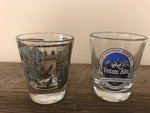 a** Pair Set/2 Shot Glasses Wyoming Jackson Hole Teton Ale
