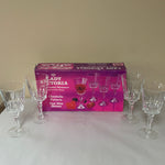 a** Vintage LADY VICTORIA Crystal Stemware Chantelle Set/4 Wine Glasses 8.5” oz France